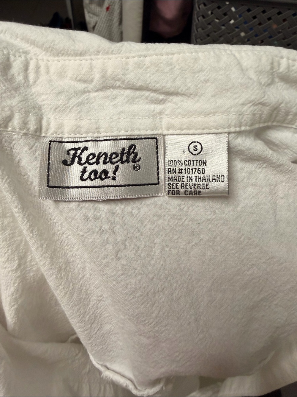 Keneth Too Vintage 80s Embroidered Western Yoke White SS Button Up Shirt Small - Picture 5 of 5
